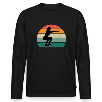 Krafttraining Fitnessstudio fitness sport Training - Männer Premium Bio Langarmshirt - Schwarz - Vorne - Nico (187cm)