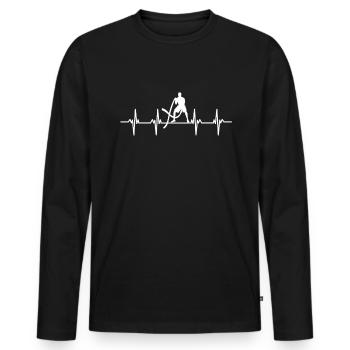 Krafttraining Fitnessstudio fitness sport Training - Männer Premium Bio Langarmshirt - Schwarz - Vorne - Nico (187cm)