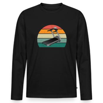 Krafttraining Fitnessstudio fitness sport Training - Männer Premium Bio Langarmshirt - Schwarz - Vorne - Nico (187cm)