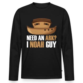 Arche Arche Noah Bibel Noahs Ark Tiere - Männer Premium Bio Langarmshirt - Schwarz - Vorne - Nico (187cm)