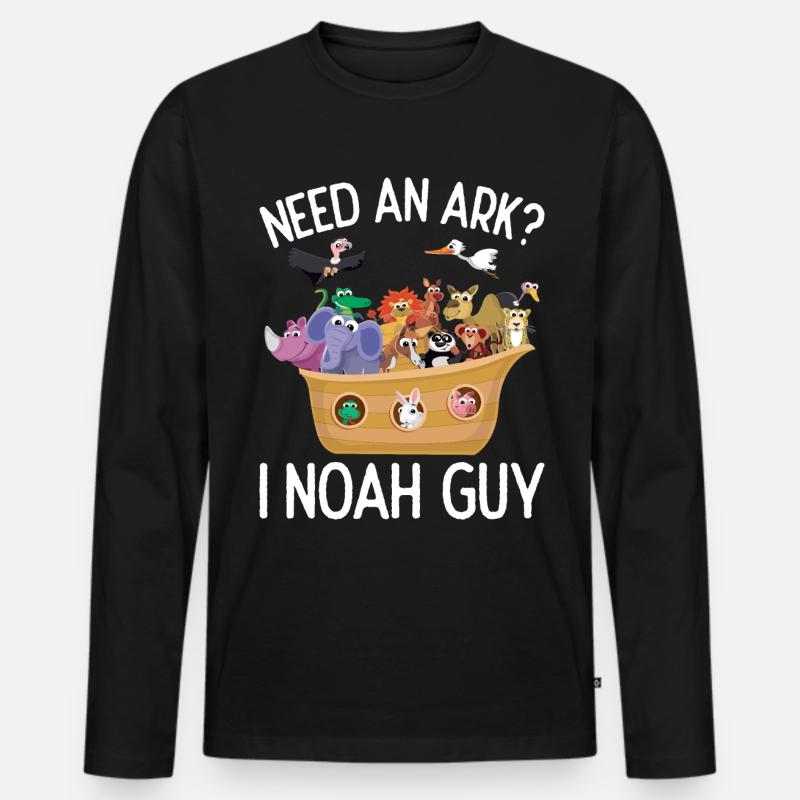 Arche Arche Noah Bibel Noahs Ark Tiere - Männer Premium Bio Langarmshirt - Schwarz