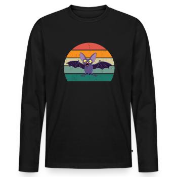 Fledermäuse Fledermaus Fledermausschutz Höhle - Männer Premium Bio Langarmshirt - Schwarz - Vorne - Nico (187cm)