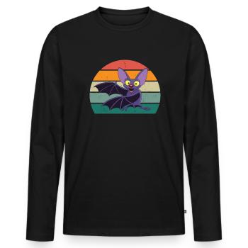 Fledermäuse Fledermaus Fledermausschutz Höhle - Männer Premium Bio Langarmshirt - Schwarz - Vorne - Nico (187cm)