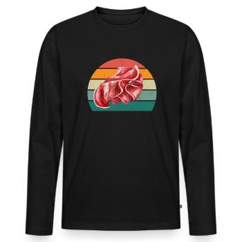 Butcher Fleischer Wurst rind Fleischerei Fleischerei Fleisch - Men's Premium Organic Long Sleeve Shirt - black - Front - Nico (187cm)