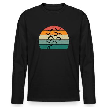 Fledermäuse Fledermaus Fledermausschutz Höhle - Männer Premium Bio Langarmshirt - Schwarz - Vorne - Nico (187cm)