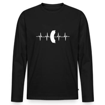 Butcher Fleischer Wurst rind Fleischerei Fleischerei Fleisch - Men's Premium Organic Long Sleeve Shirt - black - Front - Nico (187cm)