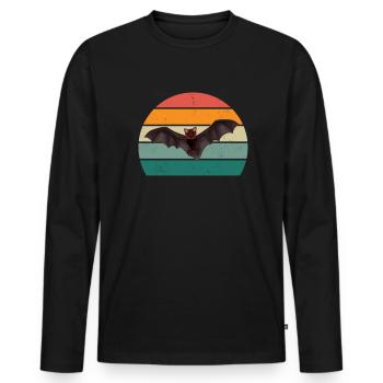 Fledermäuse Fledermaus Fledermausschutz Höhle - Männer Premium Bio Langarmshirt - Schwarz - Vorne - Nico (187cm)