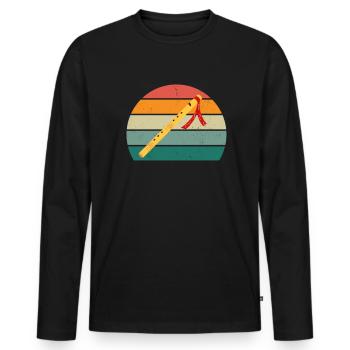 Flute Recorder Flutist Flute Player Flute - Men's Premium Organic Long Sleeve Shirt - black - Front - Nico (187cm)