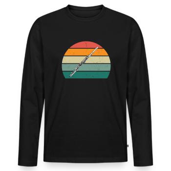 Flute Recorder Flutist Flute Player Flute - Men's Premium Organic Long Sleeve Shirt - black - Front - Nico (187cm)