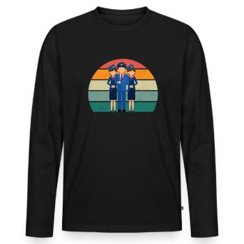 Airplanes Flying Pilot Pilot Airport - Men's Premium Organic Long Sleeve Shirt - black - Front - Nico (187cm)
