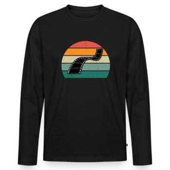 Photo Photos Photographer Focus Focus Photographer - Men's Premium Organic Long Sleeve Shirt - black - Front - Nico (187cm)
