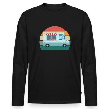 Food Trucker Cook Cook Food Wheels Devise Food - T-shirt manches longues Premium bio Homme - noir - Devant - Nico (187cm)