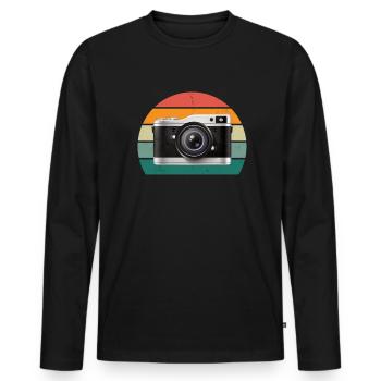 Foto Fotos Fotografin Fokus Fokussieren Fotograf - Männer Premium Bio Langarmshirt - Schwarz - Vorne - Nico (187cm)