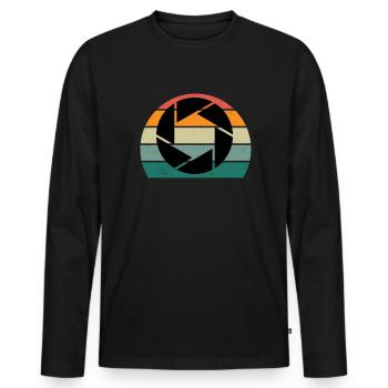 Foto Fotos Fotografin Fokus Fokussieren Fotograf - Männer Premium Bio Langarmshirt - Schwarz - Vorne - Nico (187cm)