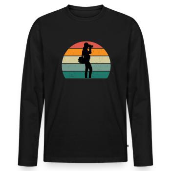 Foto Fotos Fotografin Fokus Fokussieren Fotograf - Männer Premium Bio Langarmshirt - Schwarz - Vorne - Nico (187cm)