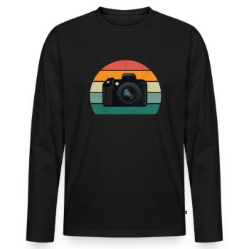 Foto Fotos Fotografin Fokus Fokussieren Fotograf - Männer Premium Bio Langarmshirt - Schwarz - Vorne - Nico (187cm)