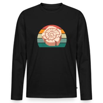 Fossils Fossilization Prehistoric Dinosaur Fossil - Men's Premium Organic Long Sleeve Shirt - black - Front - Nico (187cm)