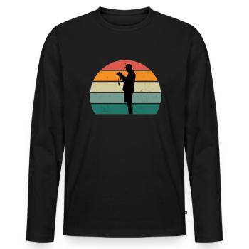 Foto Fotos Fotografin Fokus Fokussieren Fotograf - Männer Premium Bio Langarmshirt - Schwarz - Vorne - Nico (187cm)