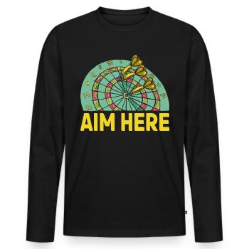 Men's Darts Player Score Old Man Hundred - Men's Premium Organic Long Sleeve Shirt - black - Front - Nico (187cm)