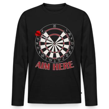 Men's Darts Player Score Old Man Hundred - Men's Premium Organic Long Sleeve Shirt - black - Front - Nico (187cm)