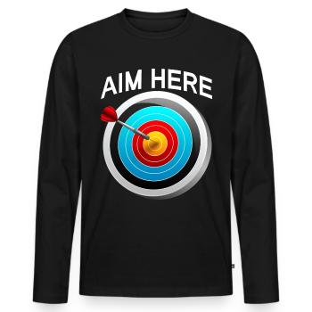 Men's Darts Player Score Old Man Hundred - Men's Premium Organic Long Sleeve Shirt - black - Front - Nico (187cm)