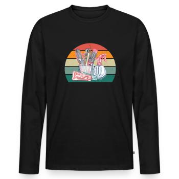 Haare schneiden Friseuse Frisörin Schere Fön Haar - Männer Premium Bio Langarmshirt - Schwarz - Vorne - Nico (187cm)