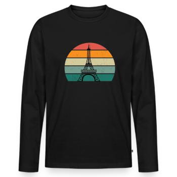 Franzose Französin Paris Marseille Lyon Frankreich - Männer Premium Bio Langarmshirt - Schwarz - Vorne - Nico (187cm)