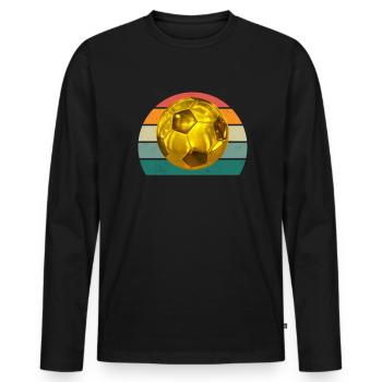 footballeur joueur de ballon joueur joueur de football - T-shirt manches longues Premium bio Homme - noir - Devant - Nico (187cm)