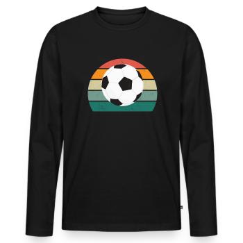 footballeur joueur de ballon joueur joueur de football - T-shirt manches longues Premium bio Homme - noir - Devant - Nico (187cm)