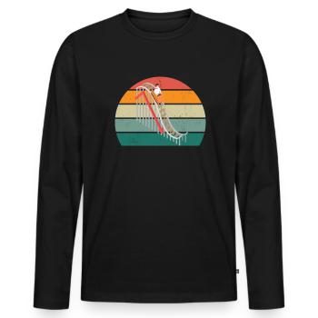 Ferien Urlaub Spaß Action Themenpark Achterbahn - Männer Premium Bio Langarmshirt - Schwarz - Vorne - Nico (187cm)