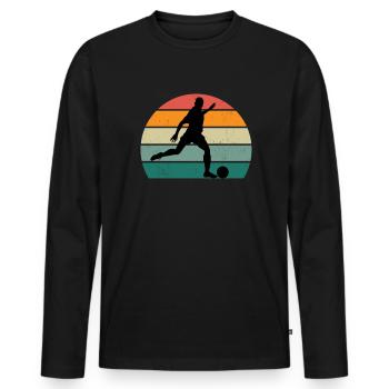 footballeur joueur de ballon joueur joueur de football - T-shirt manches longues Premium bio Homme - noir - Devant - Nico (187cm)