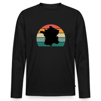 Franzose Französin Paris Marseille Lyon Frankreich - Männer Premium Bio Langarmshirt - Schwarz - Vorne - Nico (187cm)