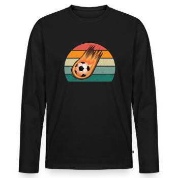 footballeur joueur de ballon joueur joueur de football - T-shirt manches longues Premium bio Homme - noir - Devant - Nico (187cm)