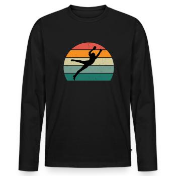 fußballerin ball spiel spieler spielerin fußball - Männer Premium Bio Langarmshirt - Schwarz - Vorne - Nico (187cm)