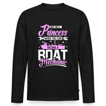 Princess women boat mechanic - Men's Premium Organic Long Sleeve Shirt - black - Front - Nico (187cm)