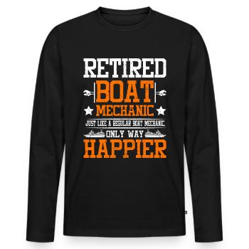 Retired boat mechanic - Men's Premium Organic Long Sleeve Shirt - black - Front - Nico (187cm)