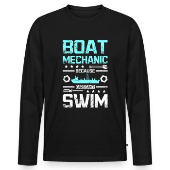 Boat mechanic because cars cant swim - Men's Premium Organic Long Sleeve Shirt - black - Front - Nico (187cm)
