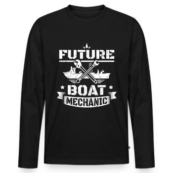 Future boat mechanic - Men's Premium Organic Long Sleeve Shirt - black - Front - Nico (187cm)
