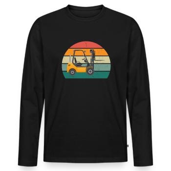 Conducteur de chariot élévateur Chariot élévateur à fourche - T-shirt manches longues Premium bio Homme - noir - Devant - Nico (187cm)