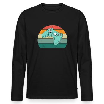 Gamblers Game Game Computer PC Console Gamer - Men's Premium Organic Long Sleeve Shirt - black - Front - Nico (187cm)