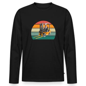 Forklift Driver Forklift Transport H - Men's Premium Organic Long Sleeve Shirt - black - Front - Nico (187cm)