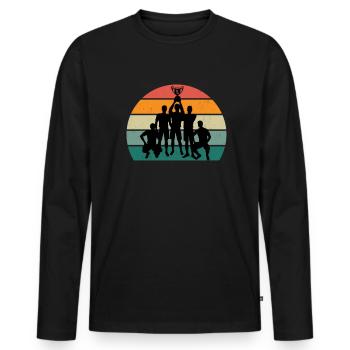 footballeur joueur de ballon joueur joueur de football - T-shirt manches longues Premium bio Homme - noir - Devant - Nico (187cm)