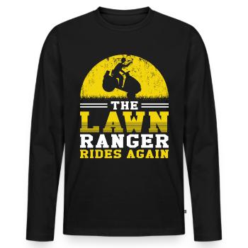 Gardener Landscaping Horticulture Lawn Mower - Men's Premium Organic Long Sleeve Shirt - black - Front - Nico (187cm)