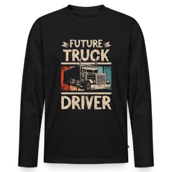 Future truck driver - Männer Premium Bio Langarmshirt - Schwarz - Vorne - Nico (187cm)