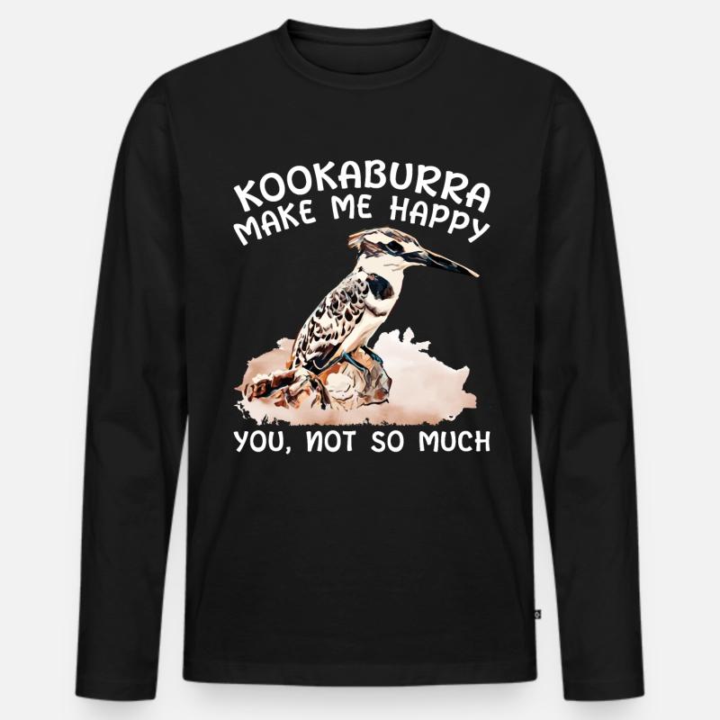 Jägerlieste Kookaburra Eisvogel Vogel - Männer Premium Bio Langarmshirt - Schwarz
