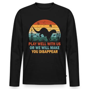 Otter Water Marten Marten Marten - Men's Premium Organic Long Sleeve Shirt - black - Front - Nico (187cm)