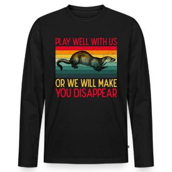 Otter Water Marten Marten Marten - Men's Premium Organic Long Sleeve Shirt - black - Front - Nico (187cm)
