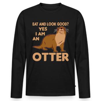 Otter Water Marten Marten Marten - Men's Premium Organic Long Sleeve Shirt - black - Front - Nico (187cm)