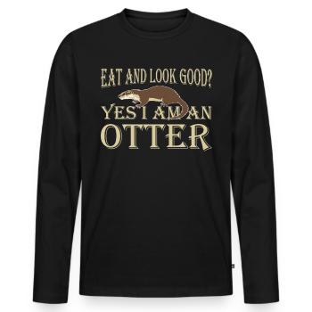 Otter Water Marten Marten Marten - Men's Premium Organic Long Sleeve Shirt - black - Front - Nico (187cm)