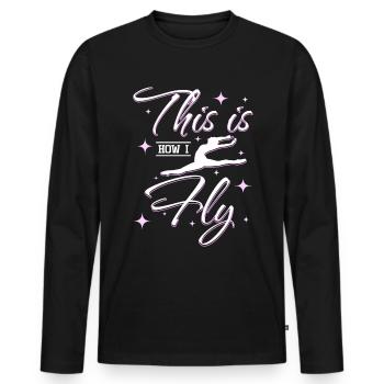 C’est comme ça que je fais de la gymnastique - T-shirt manches longues Premium bio Homme - noir - Devant - Nico (187cm)